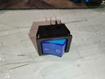 Выключатель синий 16А 250V, 20A 125V (4-х контакт.) клавишный