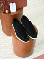 Летние мужские черные лоферы Loro Piana Summer Walk с плетением