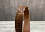 Ременная заготовка Крокодил цв. Оливковый / Crocco Oliva Brown, толщ. 3,2 мм+