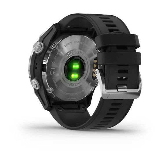 Умные часы - дайвинг компьютер Garmin Descent Mk2 серые с черным силиконовым ремешком