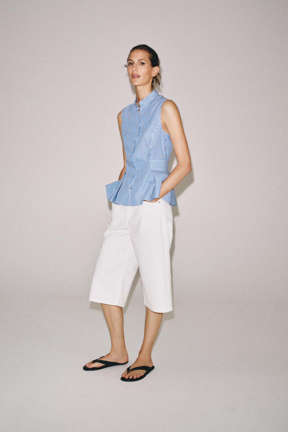 РУБАШКА С БАСКОЙ В ПОЛОСКУ — ZARA