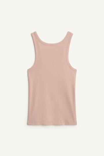 ZARA ТОП В РУБЧИК ИЗ ХЛОПКА, БЛЕДНО-РОЗОВЫЙ
