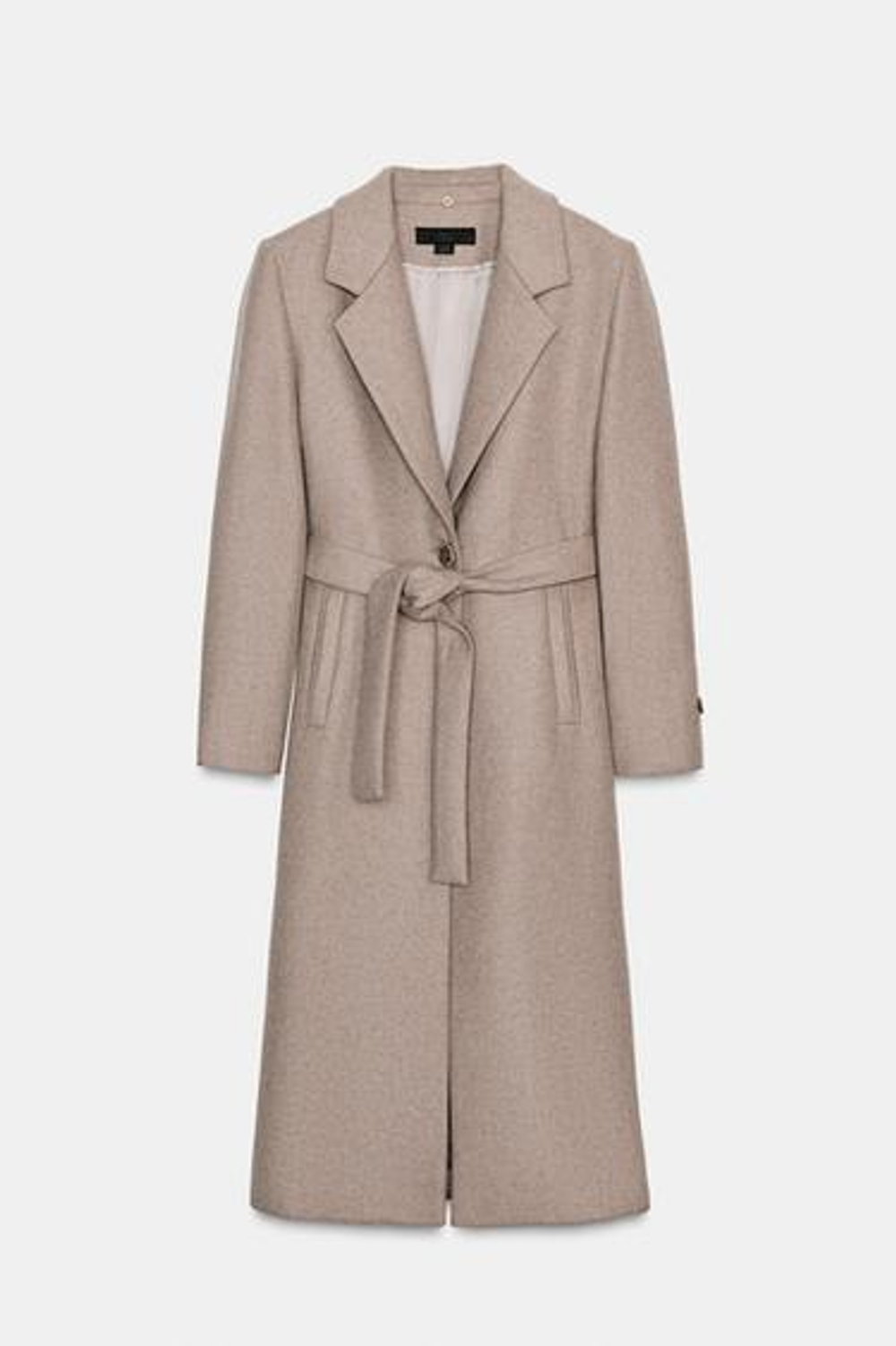 Шерстяной пальто с искусственным меховым воротником - ZARA