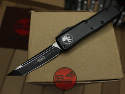 Нож Microtech UTX-85 A+++ Tanto T/E - черная рукоять, черный клинок танто