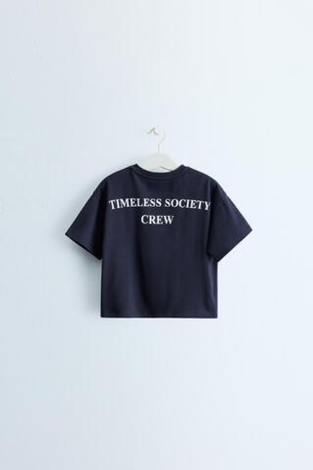 ZARA TIMELESS — ФУТБОЛКА С ПРИНТОМ, СИНИЙ