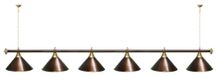 Лампа STARTBILLIARDS 6 пл. (плафоны антик медь,штанга золотая,фурнитура золото)