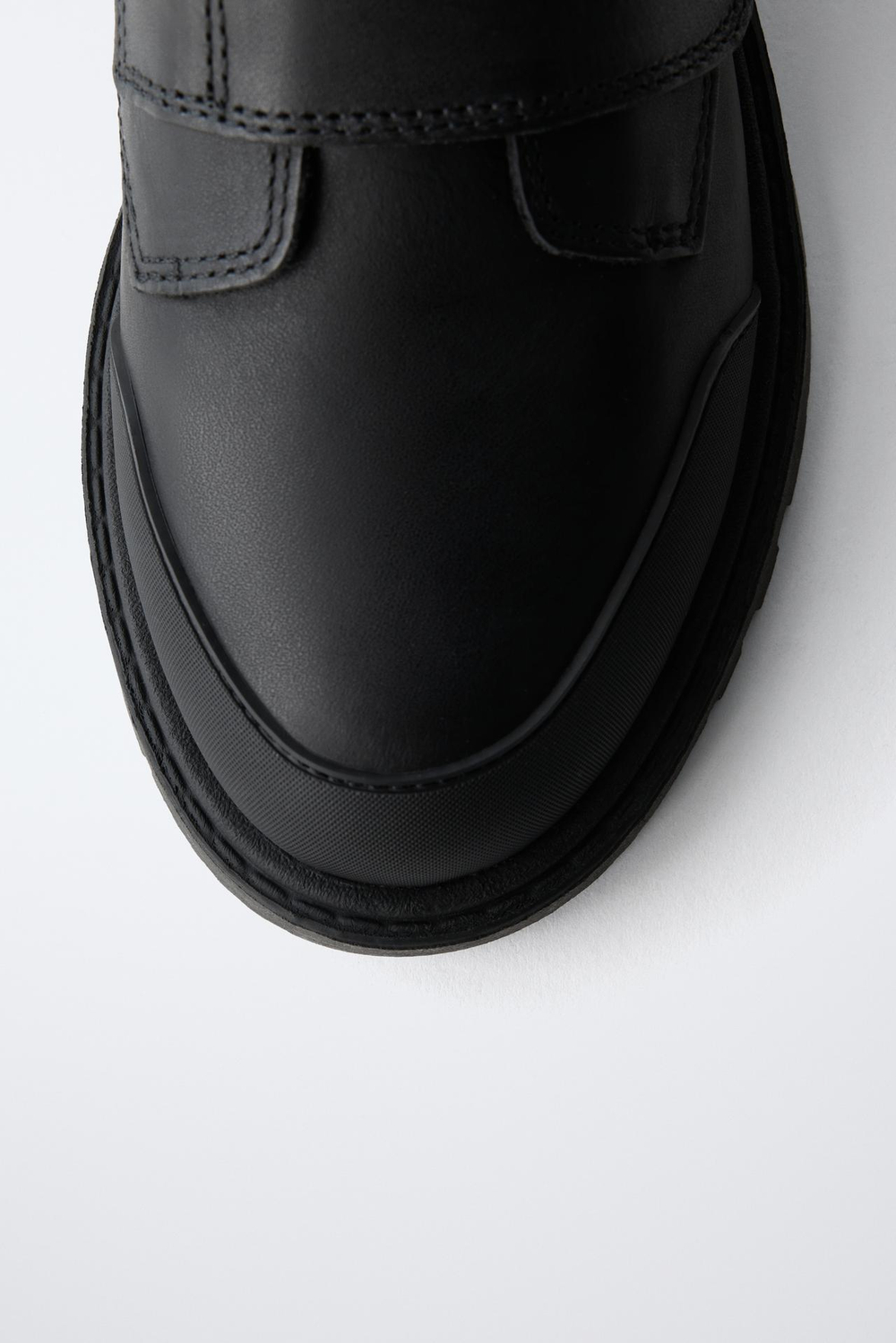 ZARA КОЖАНЫЕ ШКОЛЬНЫЕ ТУФЛИ, ЧЕРНЫЙ