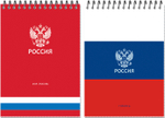 Блокнот формат А5 50 листов на металлическом гребне "РОССИЯ"