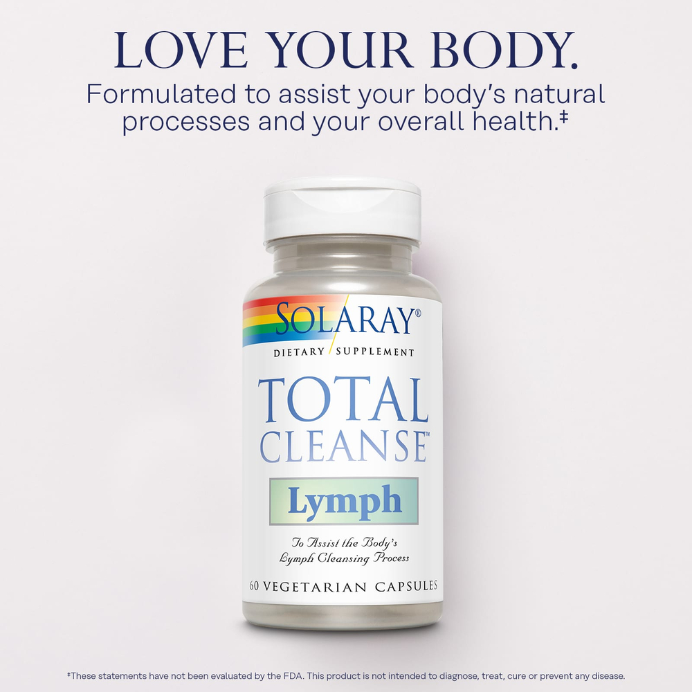 Solaray, Total Cleanse для лимфы, 60 вегетарианских капсул