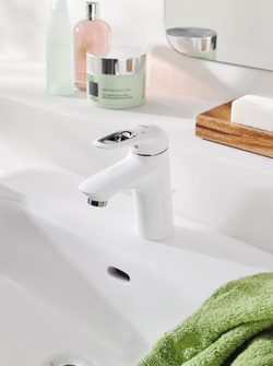 Смеситель для раковины GROHE Eurostyle new с донным клапаном, белая луна 23374LS3