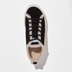 Замшевые кеды INUIKII Shearling Low Black на меху