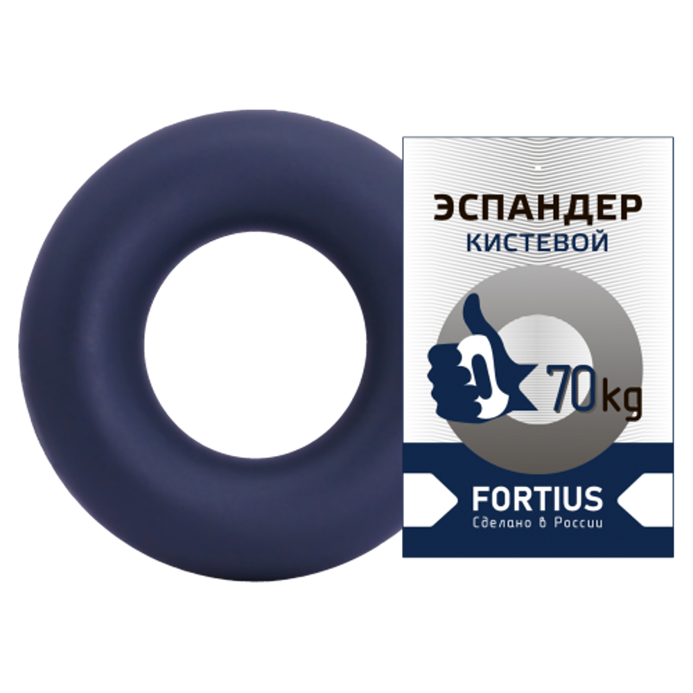 Эспандер кистевой "Fortius" 70 кг (тёмно-синий)