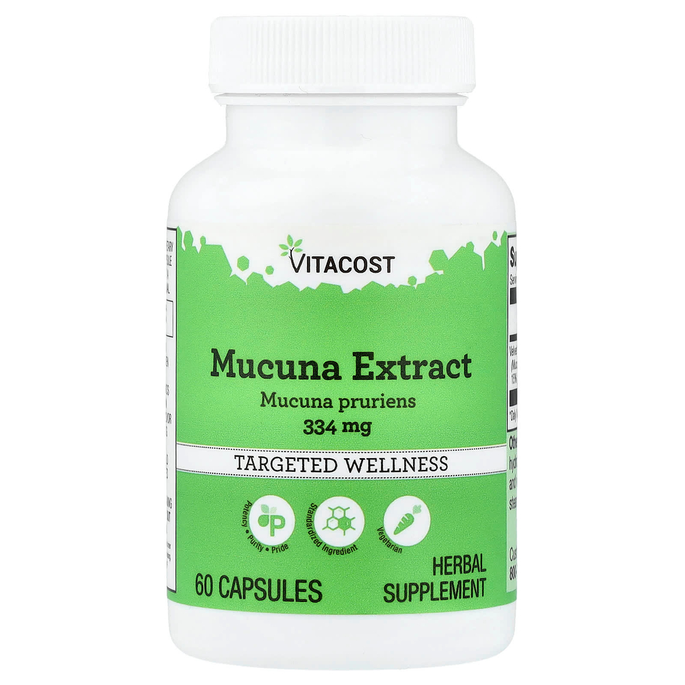 Vitacost, Mucuna Extract, 334 mg, 60 Capsules