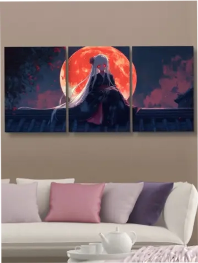 Картина Ночная луна модульная 50x70см 3шт.