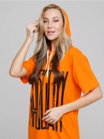 Туника платье удлиненная домашняя с капюшоном