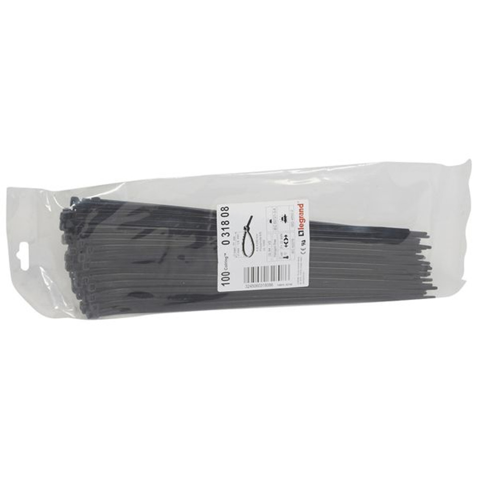 Хомуты Legrand Colring 4,6х280 мм, чёрные, упаковка 100 шт.
