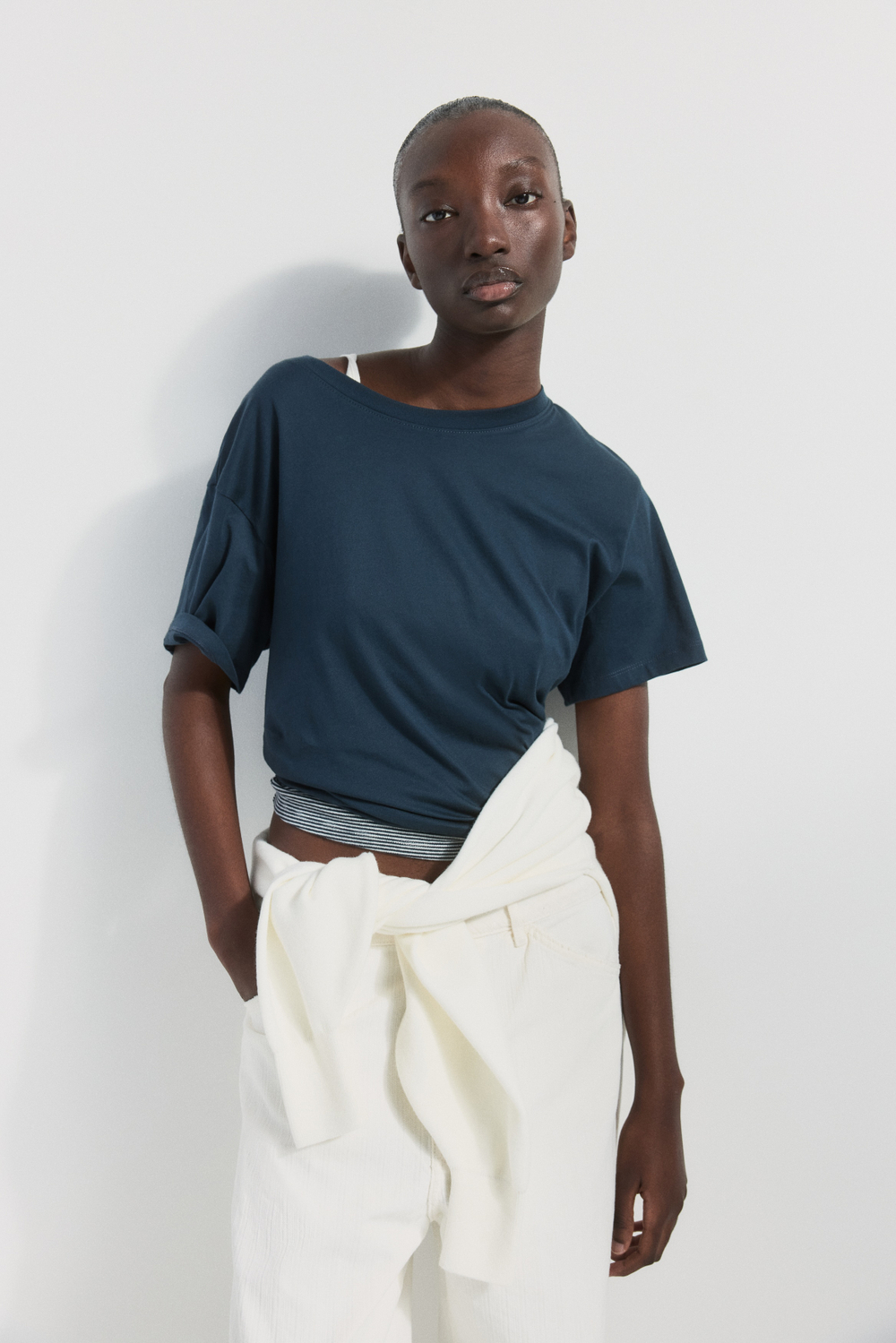 Хлопковая футболка — Чёрный — H&M 0963662