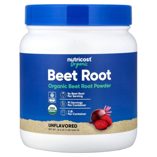 Nutricost, Порошок из органической свеклы, без добавок, 454 г (16 унций)