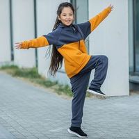 Толстовка Колор блок "Графит/Янтарь" утепленная