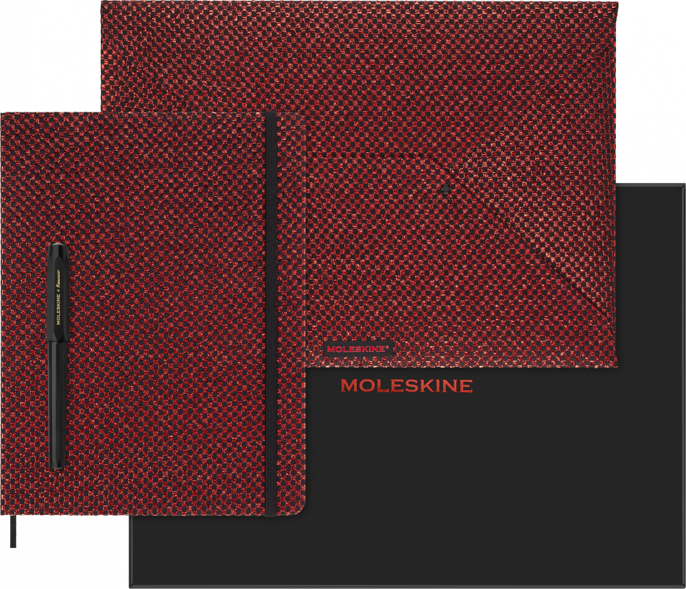 Набор Moleskine LE Prescious & Ethical Shine еженед/перьевая ручка Kaweco/папка-конверт XLarge бордо (LEHSHINEUNDBUNDM)