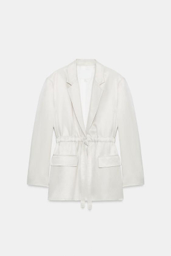 ZARA АТЛАСНЫЙ БЛЕЙЗЕР — ZW COLLECTION, ЦВЕТ ЛЬДА