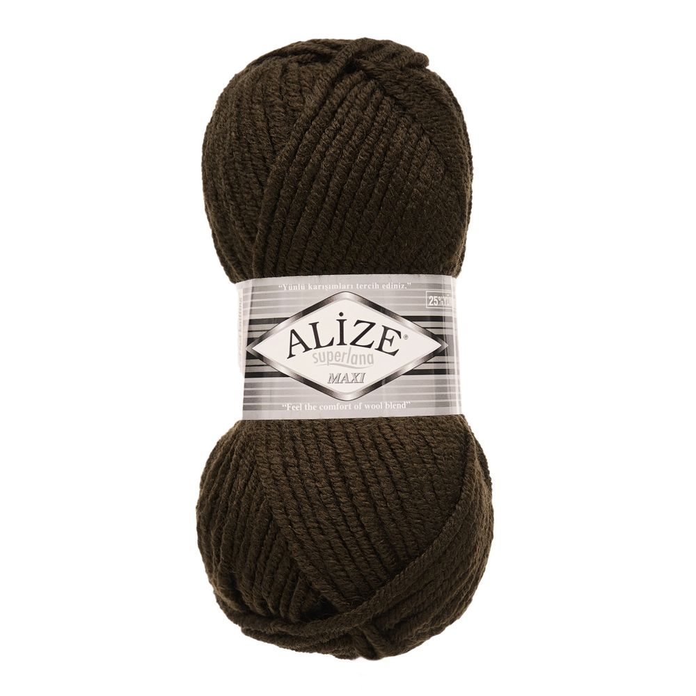 Пряжа Alize (Ализе) Superlana Maxi / уп.5 мот. по 100 г, 100м, 026 коричневый A