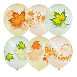 Набор шаров "Кленовые листья", Кристалл Bubble, 12"/30см, 25шт.