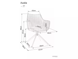 Стул SIGNAL AZALIA Velvet Bluvel 38 капучино/черный, поворотный