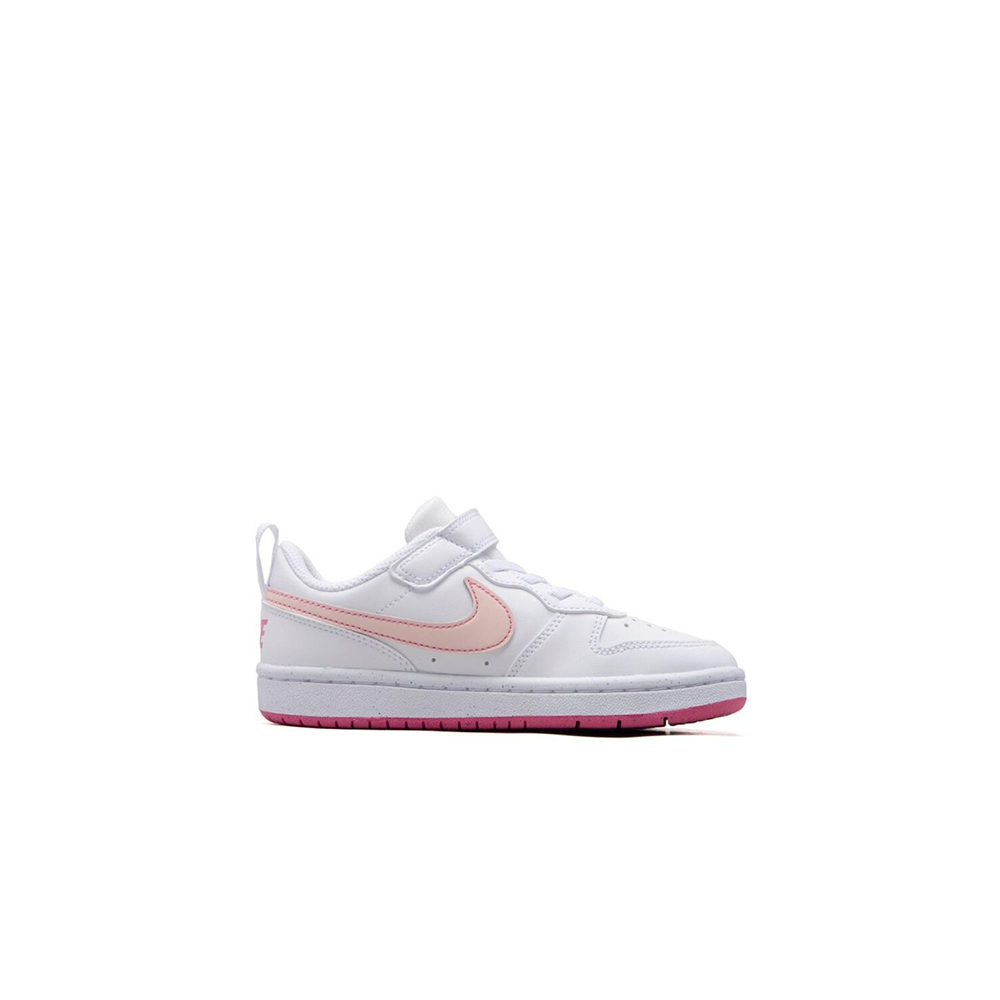alt="Удобная застежка из шнурков и липучки на детских кроссовках Nike Court Borough Mid PS"
