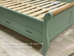 Кровать 160х200, Мелания, двуспальная, с местом для хранения, 2 ящика для белья, массив сосны и дуба, эвкалипт, Dipriz