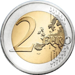 2 евро Рига - культурная столица Европы 2014 год, Латвия. UNC