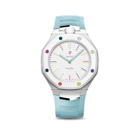 Корпус для часов POP-Swatch x AP - HUIT BLANC из 2 ремешков