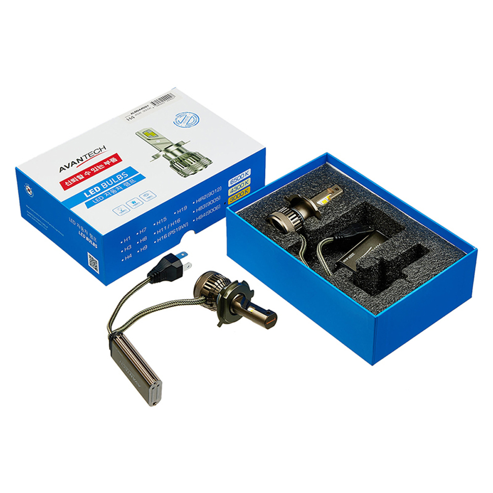 Лампа светодиодная LED Avantech H4 12V/24V 45W, 3000К (комплект 2 шт.) ALB0445SY
