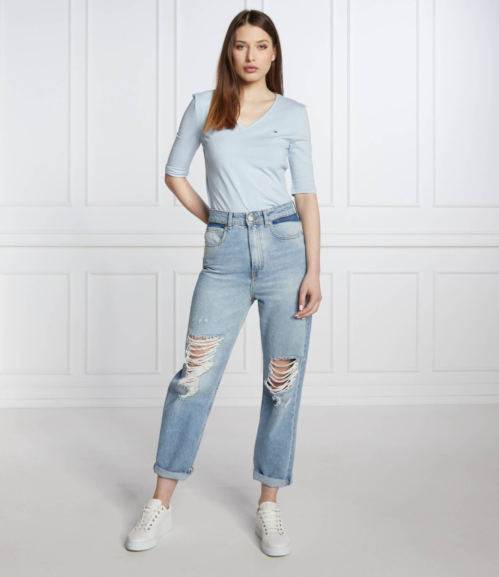 блузка essentials Tommy Hilfiger - голубой(WW0WW27963)