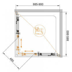 Душевой уголок Cezares ECO 100x100 см ECO-O-A-2-100-C-Cr