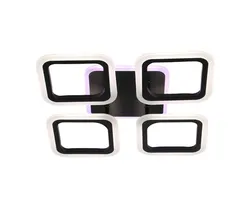 Люстра потолочная светодиодная Rilon 2055/4 BLACK+RGB, 64 Вт, чёрная