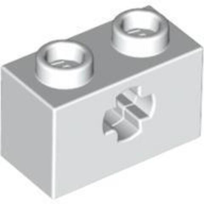 Lego Кирпич 1x2 с осевым отверстием (белый) 32064 / 4125562 / 4233486 / 6178921