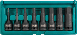 S05A408S Набор насадок торцевых ударных 1/2"DR шестигранных, H5-H19, 8 предметов