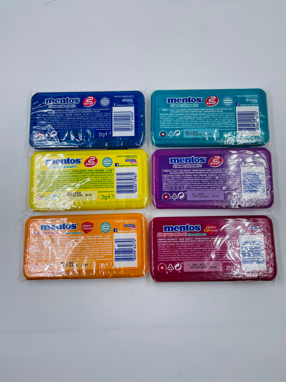 MENTOS набор освежающих пастилок CleanBreath с цинком, без сахара, (6 шт. по 21 г), Турция