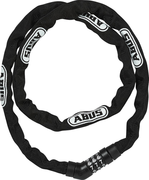 Замок вело цепь 4мм, кодовый разр, Steel-O-Chain 4804C/110см BK класс защиты 3/15, 480гр черный ABUS