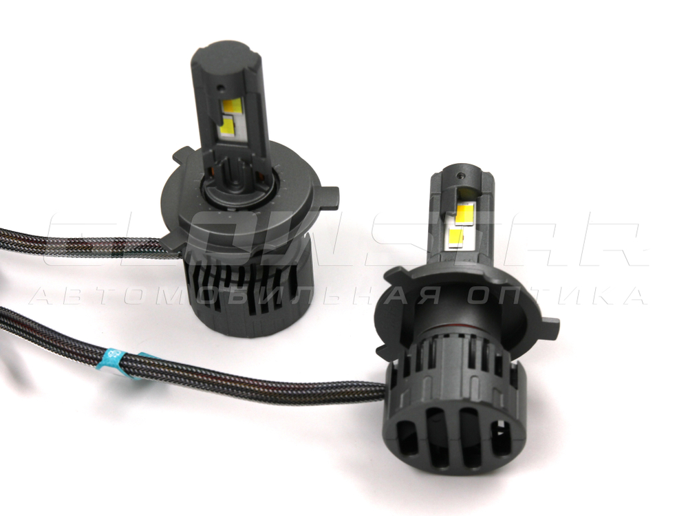 Светодиодные лампы K1/H4 c вентилятором 12-24V 60W 3000/6500K 4000/5500Lm (комплект, 2шт)