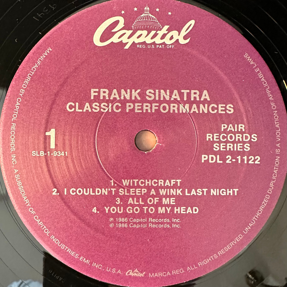Frank Sinatra ‎– Classic Performances 2LP (США 1986г.)