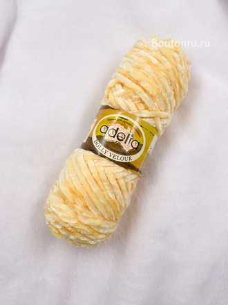 Пряжа ADELIA "ДОЛЛИ ВЕЛЮР" / "DOLLY VELOUR" 100% микрополиэстер 100 г 93 м ± 6 м №08 св. жёлтый