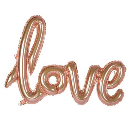 Надувная фигура LOVE, розовое золото