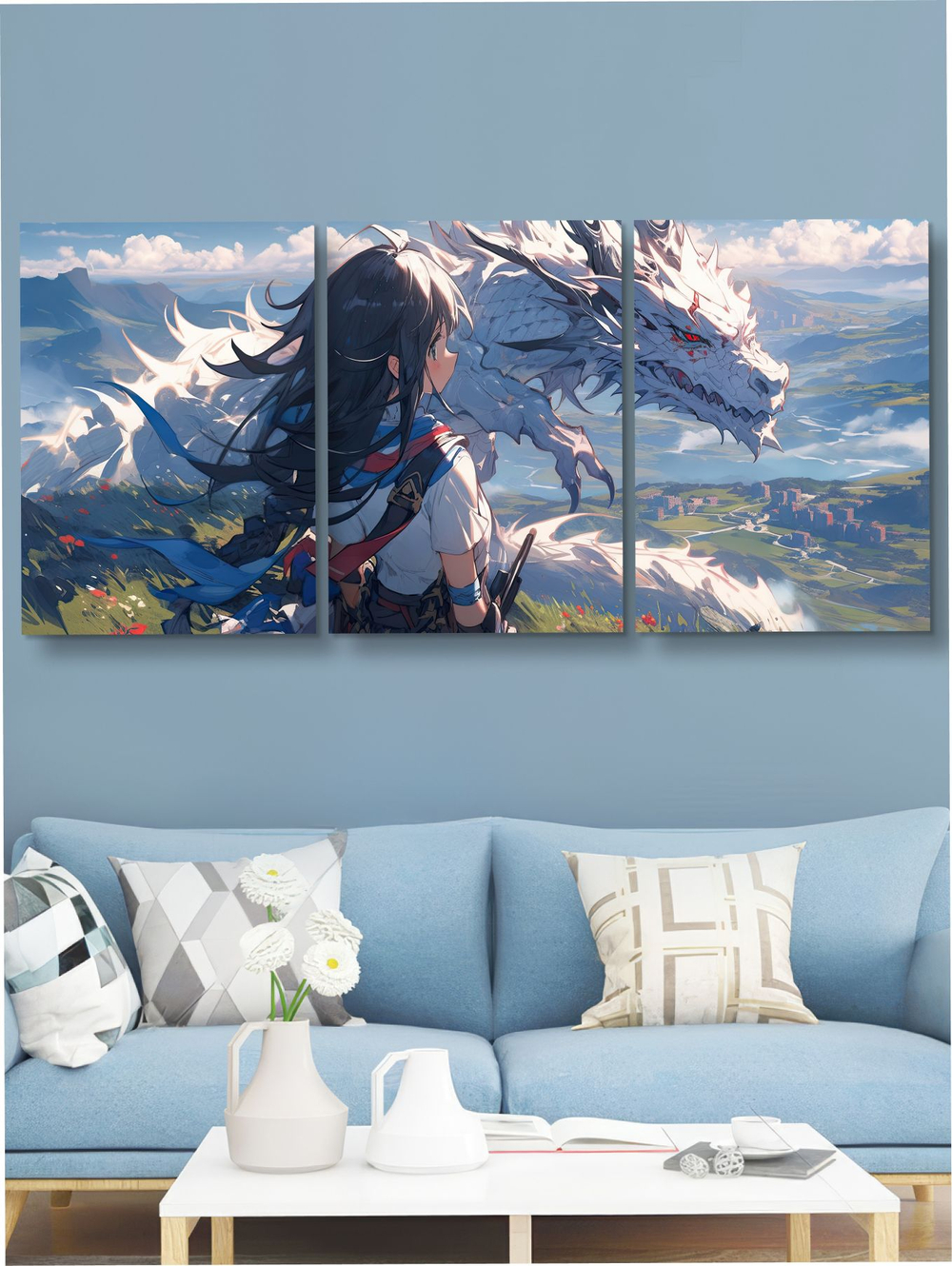 Картина Ночная луна модульная 50x70см 3шт.