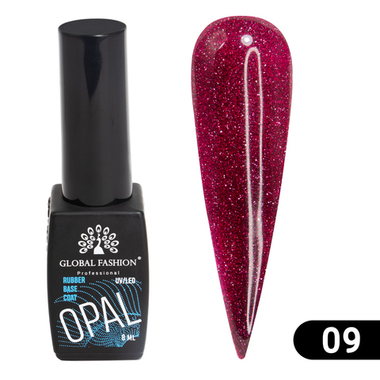 КАУЧУКОВАЯ БАЗА DISCO OPAL СВЕТООТРАЖАЮЩАЯ GLOBAL FASHION 8 МЛ, 09