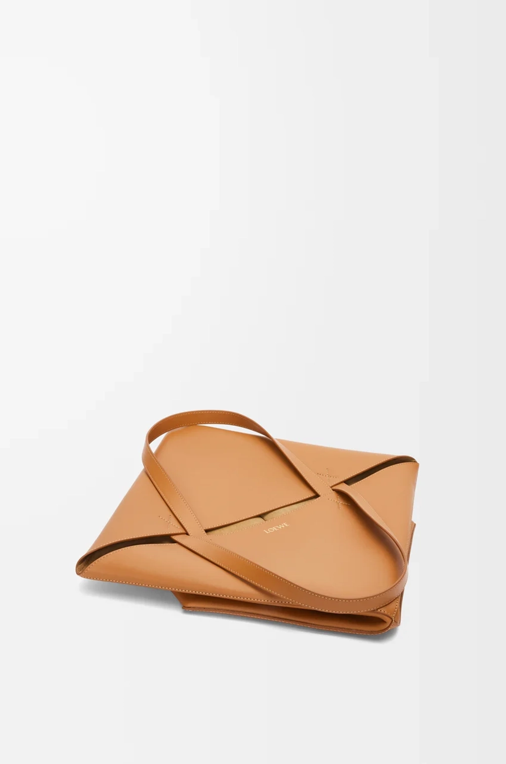 Loewe Сумка-тоут XL Puzzle Fold из блестящей телячьей кожи, светло-коричневый