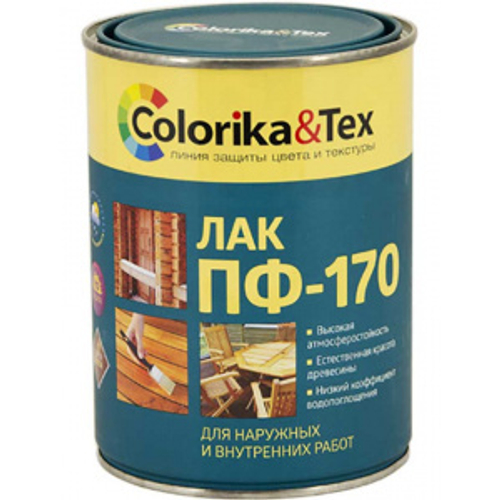 ЛАК COLORIKA&TEX ПФ-170 Д НАРУЖ И ВНУТР РАБОТ 0,8Л
