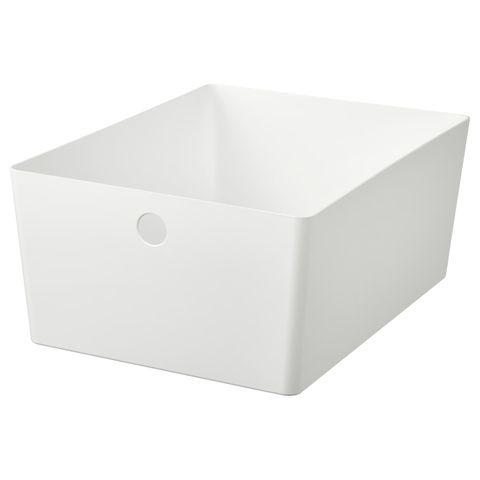 Короб для хранения IKEA KUGGIS (КУГГИС), Пластик, Белый, 26x35x15 см