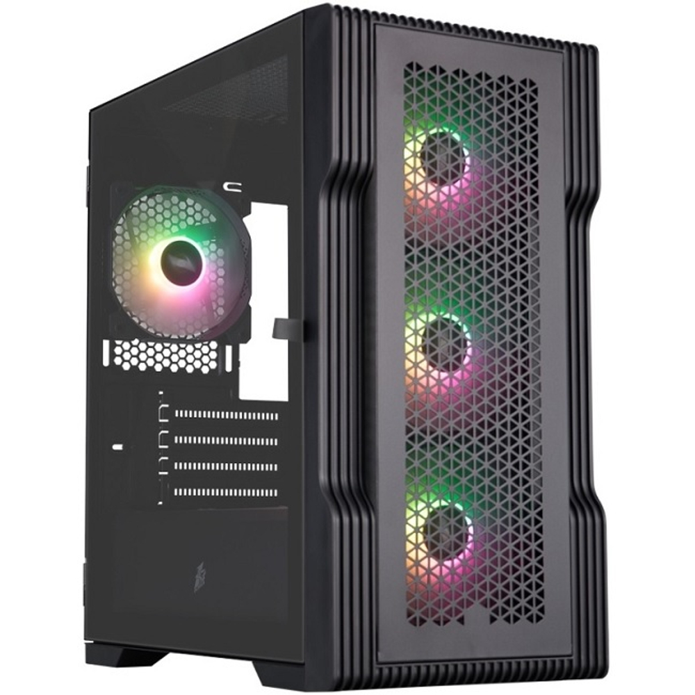 Корпус Mini-Tower 1STPLAYER TRILOBITE T3 ARGB, Micro-ATX, черный (T3-BK-4F7)